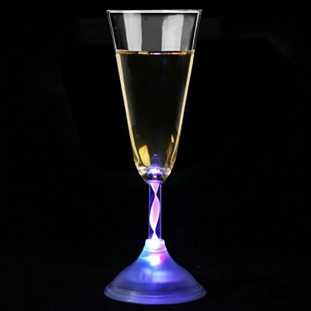 6 Oz LED Light Up Champagne Flutes Set Of 6 U8000