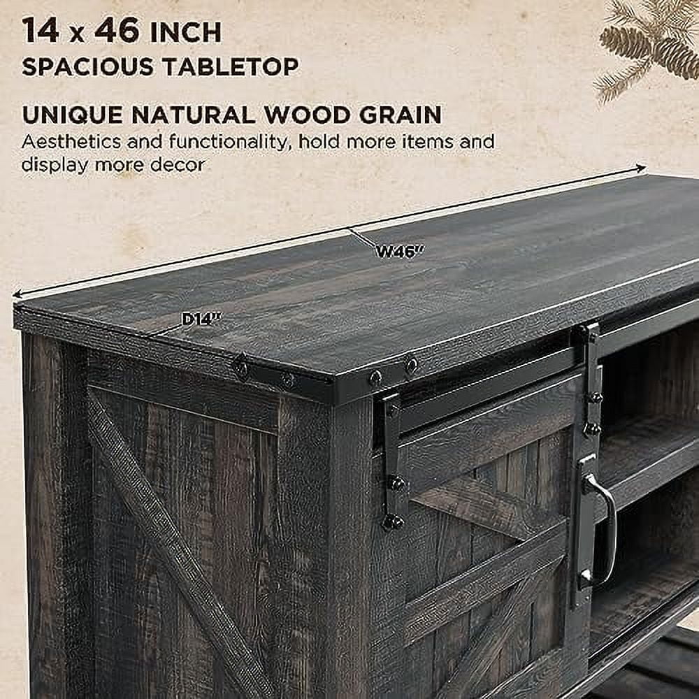 Antique White Entryway Table with Sliding Barn Doors R674661