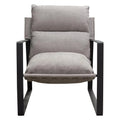Grey Fabric Accent Chair with Black Metal Frame N211446