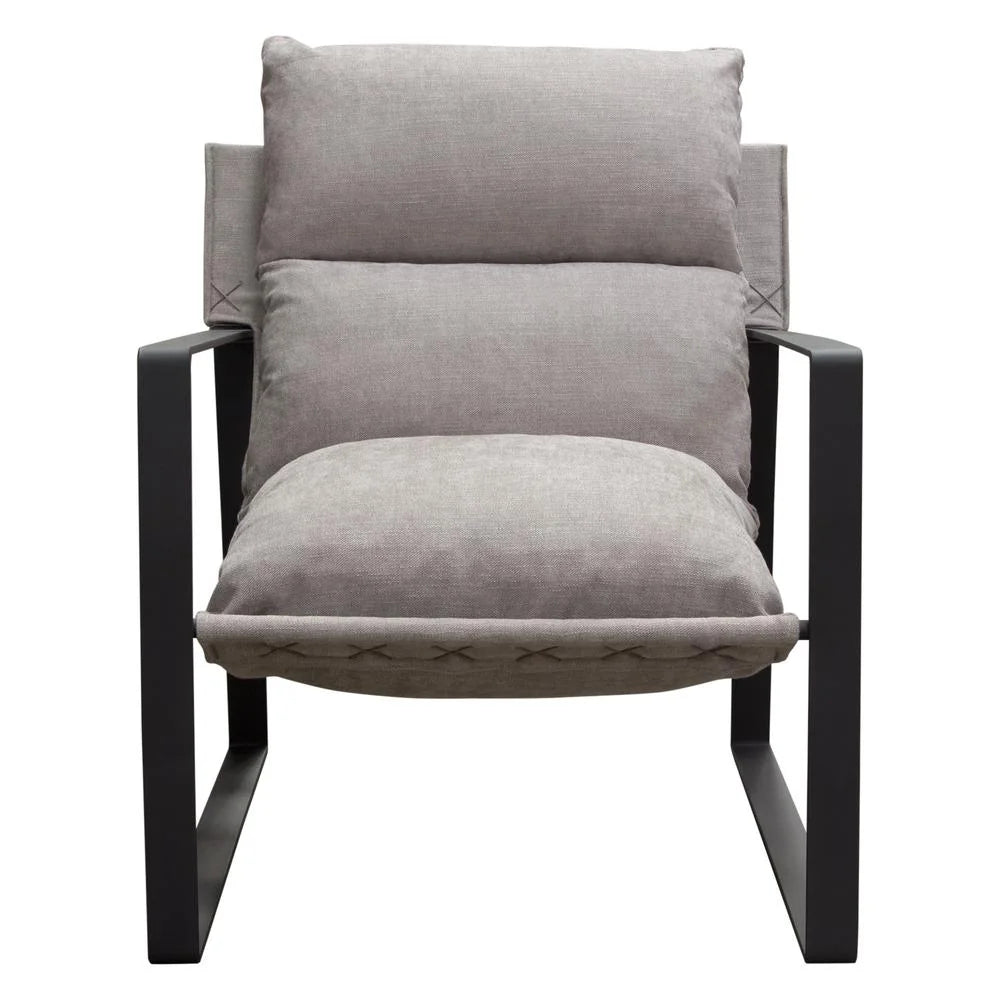 Grey Fabric Accent Chair with Black Metal Frame N211446
