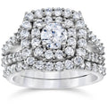 2 Ct Diamond Engagement Halo Ring Set L364