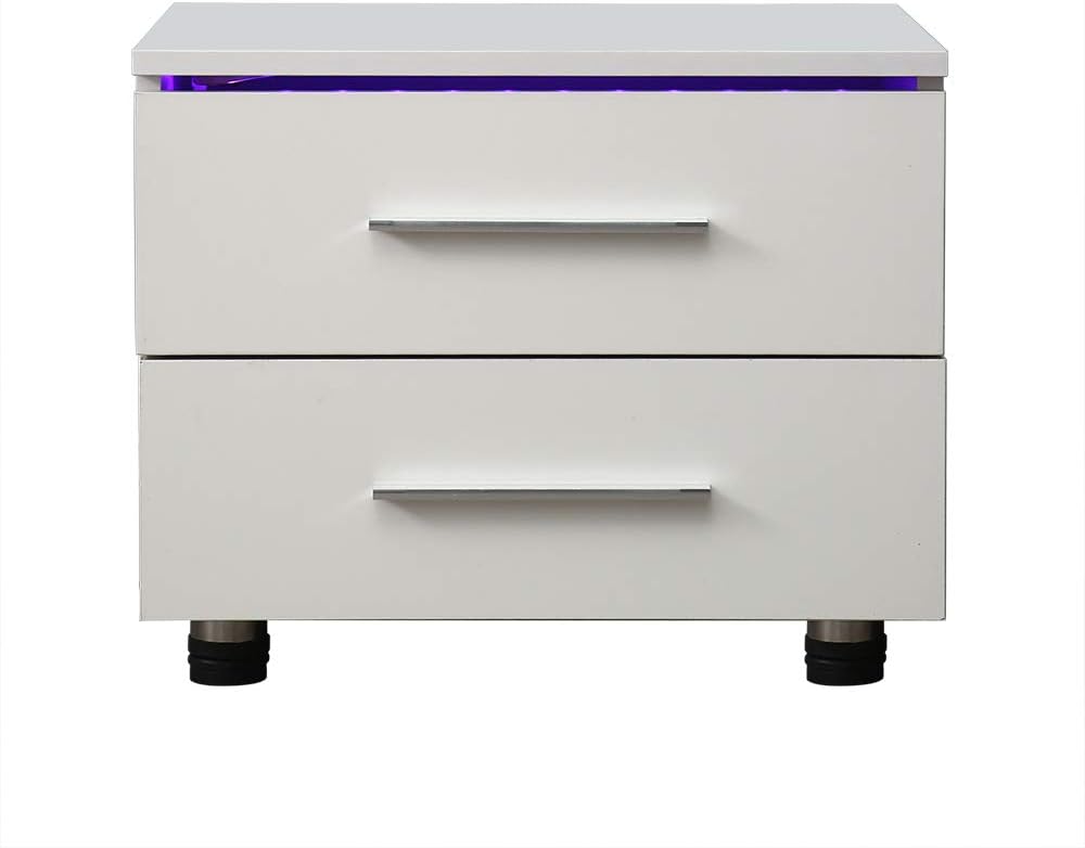 Black LED Nightstand with 2 Drawers X39265