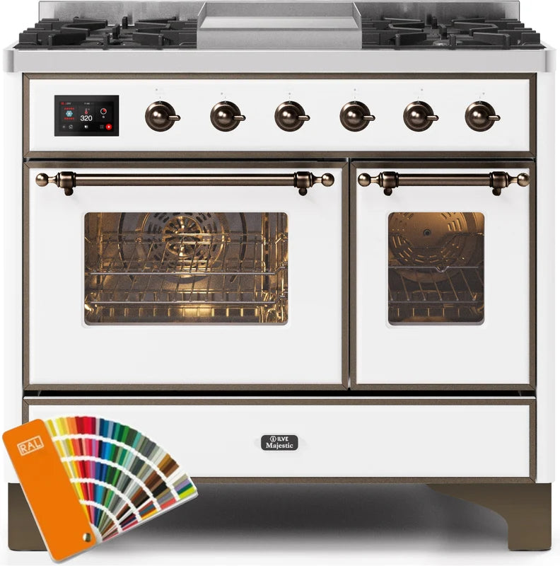 40 Dual Fuel Natural Gas Range with Bronze Trim U375