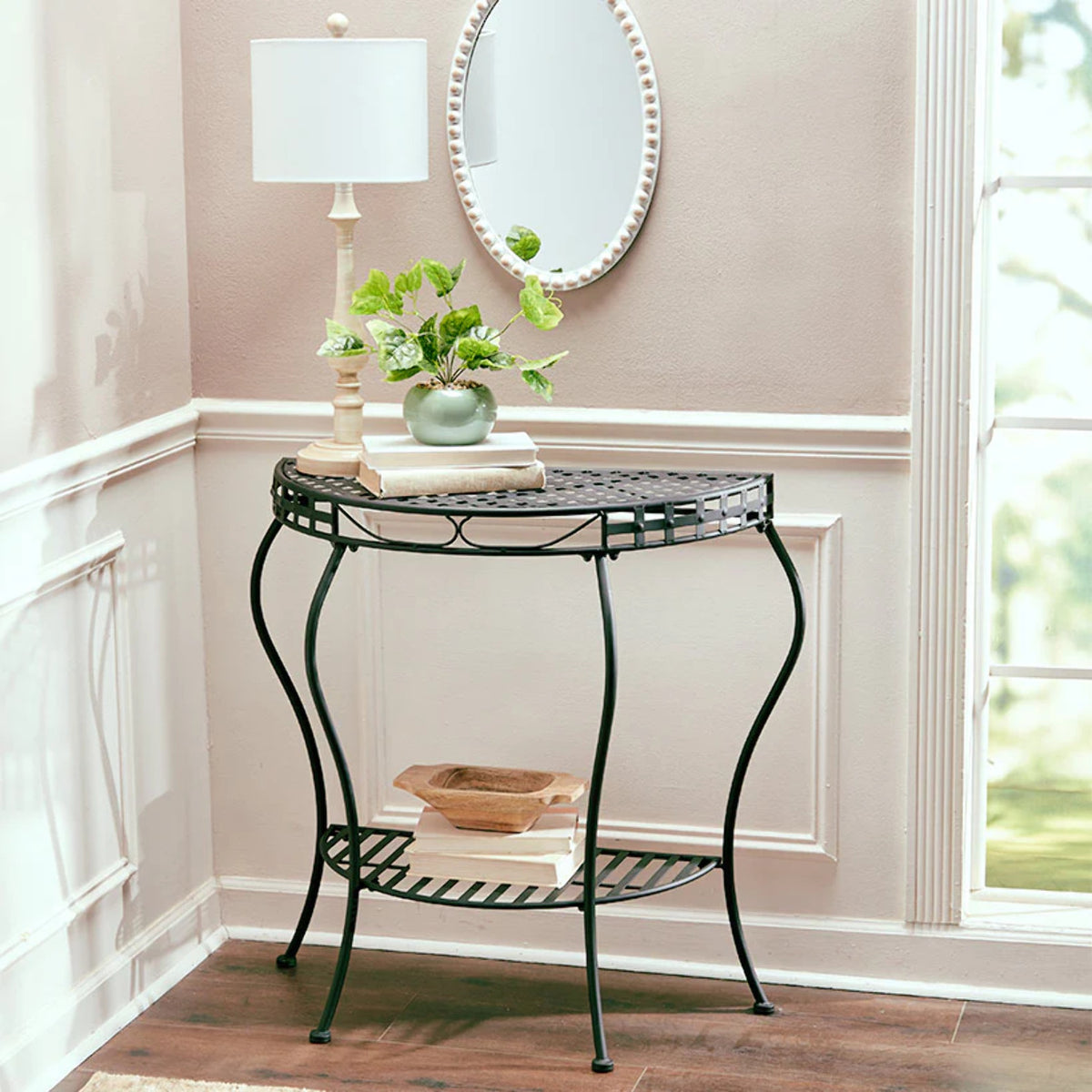 Metal Console Table Outdoor Half Moon Table A1527