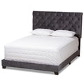 Gray Velvet Upholstered King Bed D712