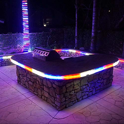 30ft Red White Blue Waterproof LED Rope Lights S802