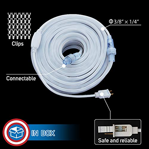 30ft Red White Blue Waterproof LED Rope Lights S802