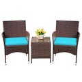 3 Pieces PE Rattan Wicker Chairs with Table Z2166