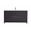 60 in. Dark Gray Oak Bathroom Vanity with White Quartz Counter-Top A119892