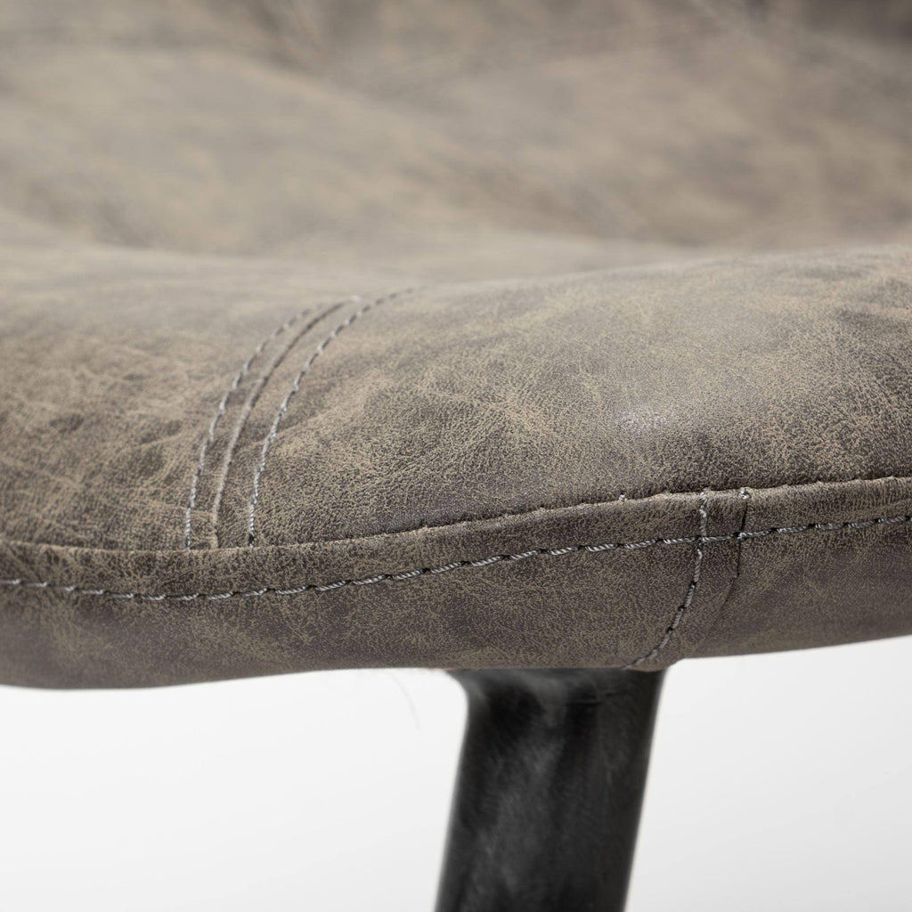 Brown Faux Leather Dining Chair with Black Metal Frame P624