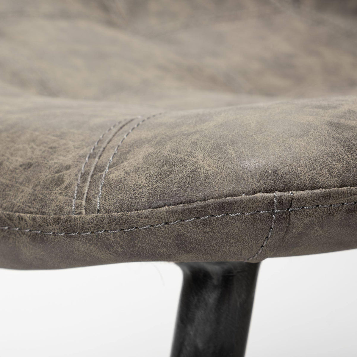 Brown Faux Leather Dining Chair with Black Metal Frame P624