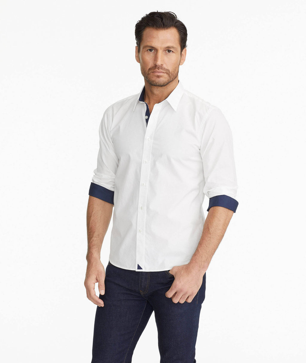 White Wrinkle Free Relaxed Fit Shirt W7513
