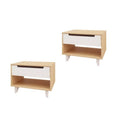 1 Drawer Night Stand White and Maple X7777