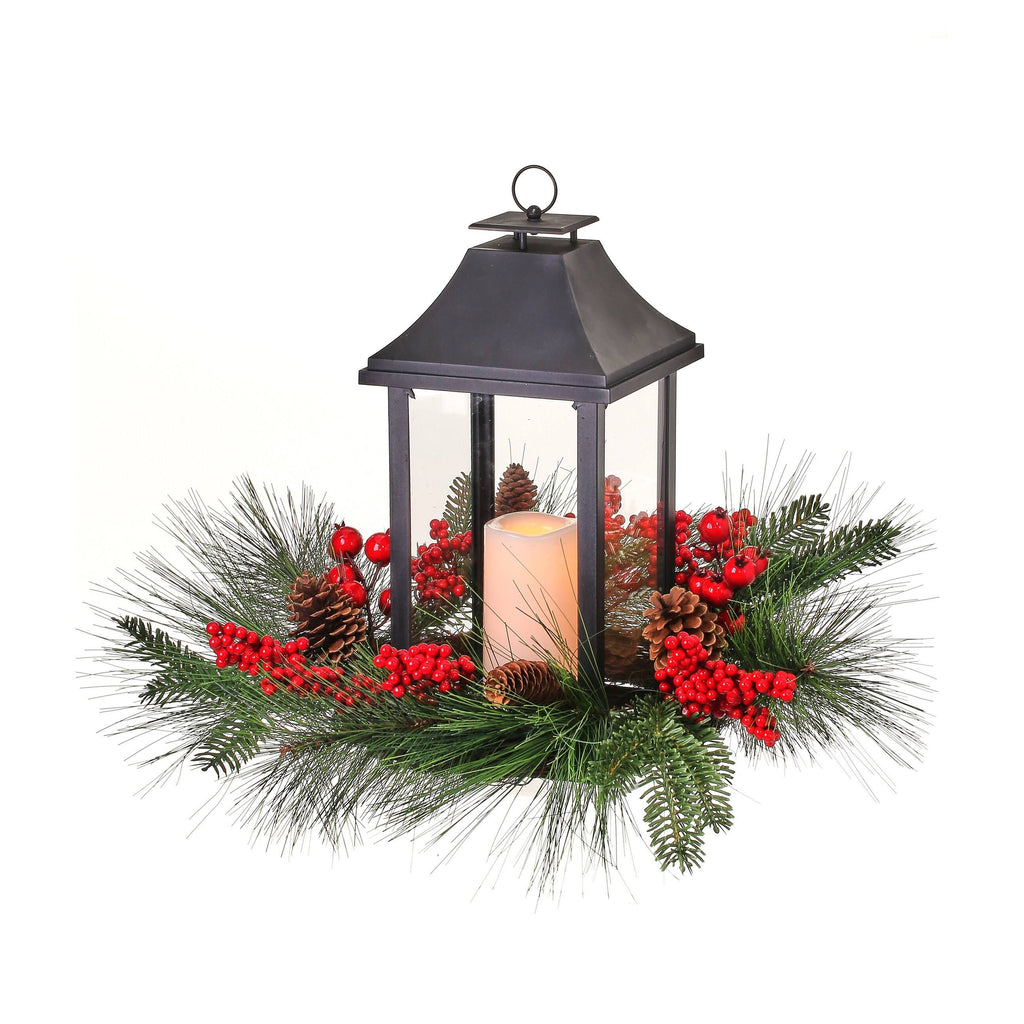 Berry Pine LED Candle Lantern C508