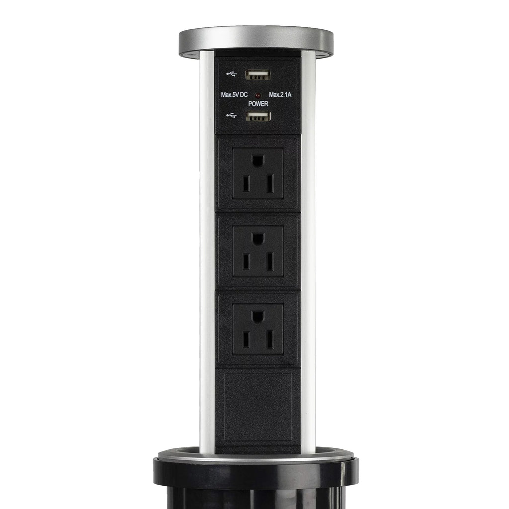 110V Automatic Pop Up Outlet Retractable Countertop Power Socket N3756