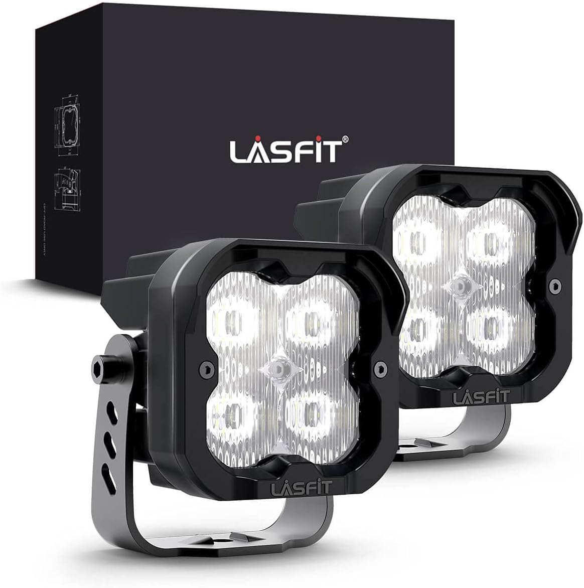 3" SAE Driving Lights White Sport Beam LED Pods with TIR Optics, Pair L996779