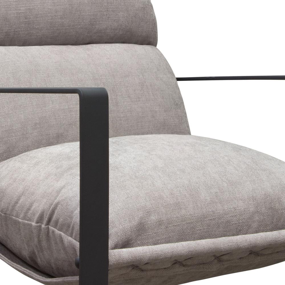 Grey Fabric Accent Chair with Black Metal Frame N211446