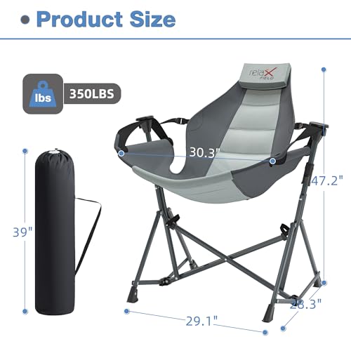 Black Folding Hammock Camping Chair with Cup Holder P5839