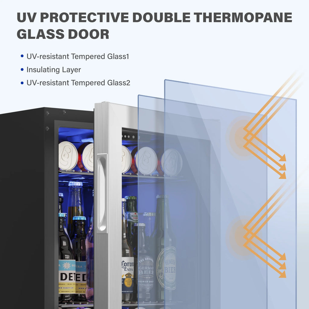 77-80 Can Mini Beverage Cooler with Glass Door H510