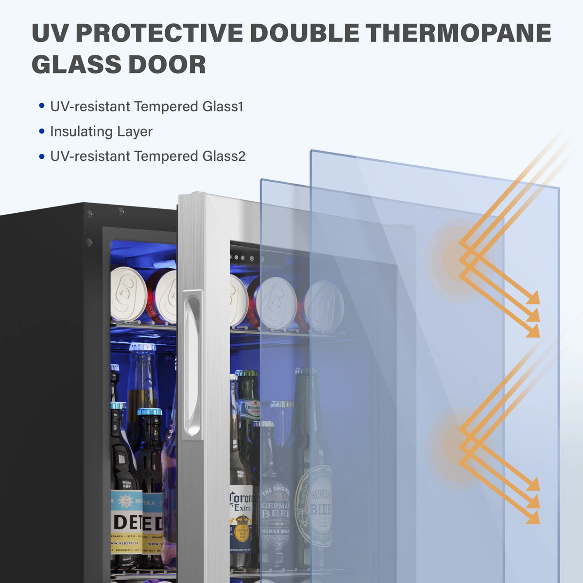 77-80 Can Mini Beverage Cooler with Glass Door H510