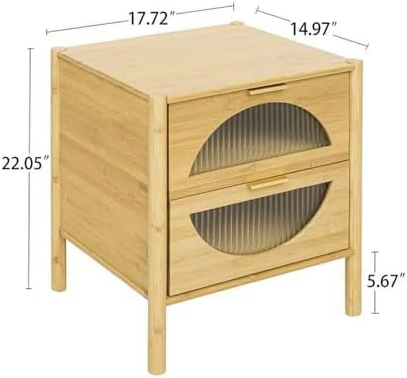 Black Brown Nightstand with Socket and 1 Door E3557