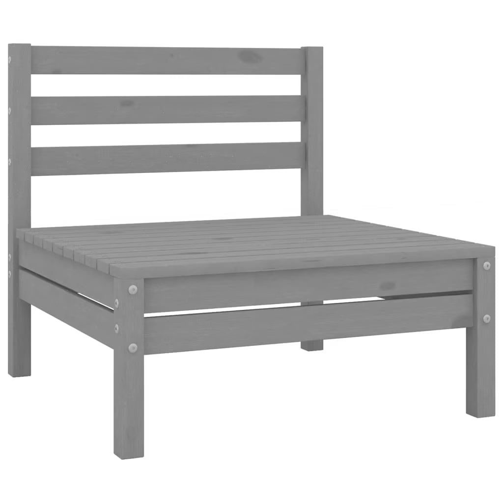 Gray Solid Wood Pine Patio Sofa I276199