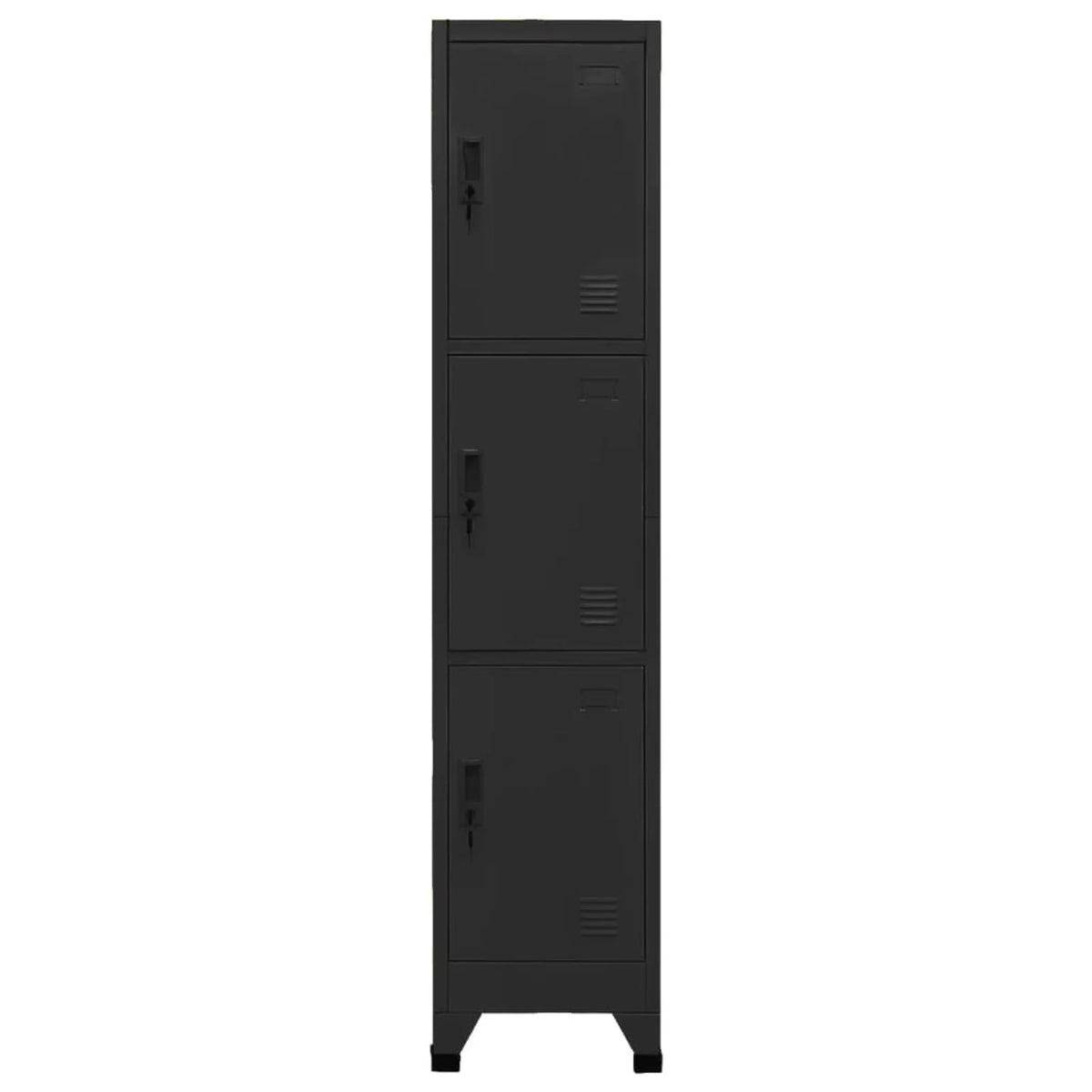 Black Steel Locker Cabinet with 3 Lockable Doors E322