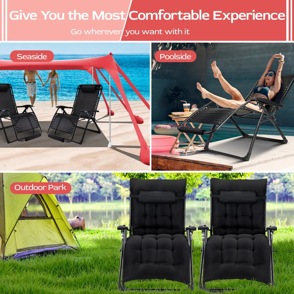 Oversized Gray Ergonomic Folding Recliner Chair V803