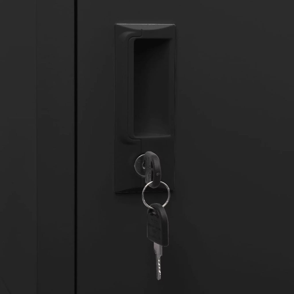 Black Steel Locker Cabinet with 3 Lockable Doors E322