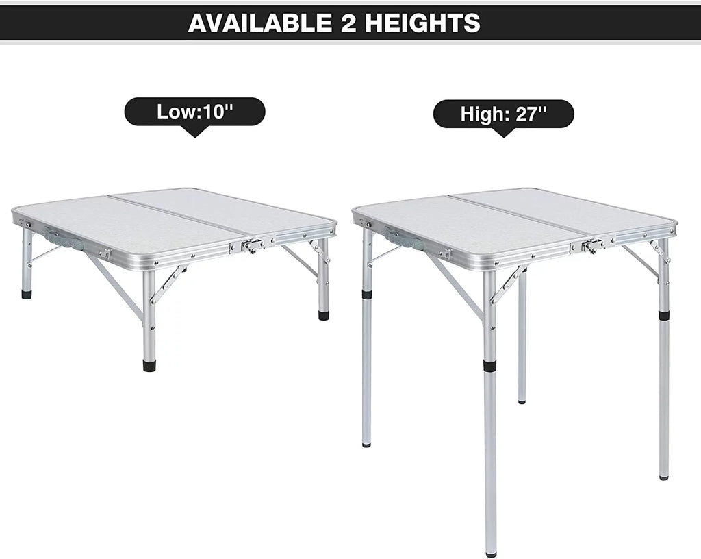 Small Square Folding Table 2 Foot Portable Aluminum Camping Table V9628