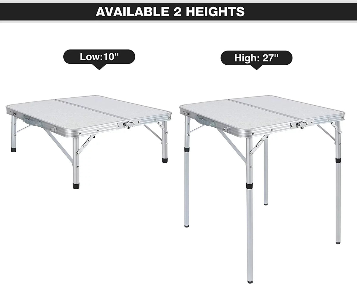 Small Square Folding Table 2 Foot Portable Aluminum Camping Table V9628