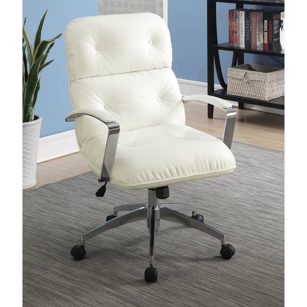 Grey Tufted Leatherette Office Chair V17527