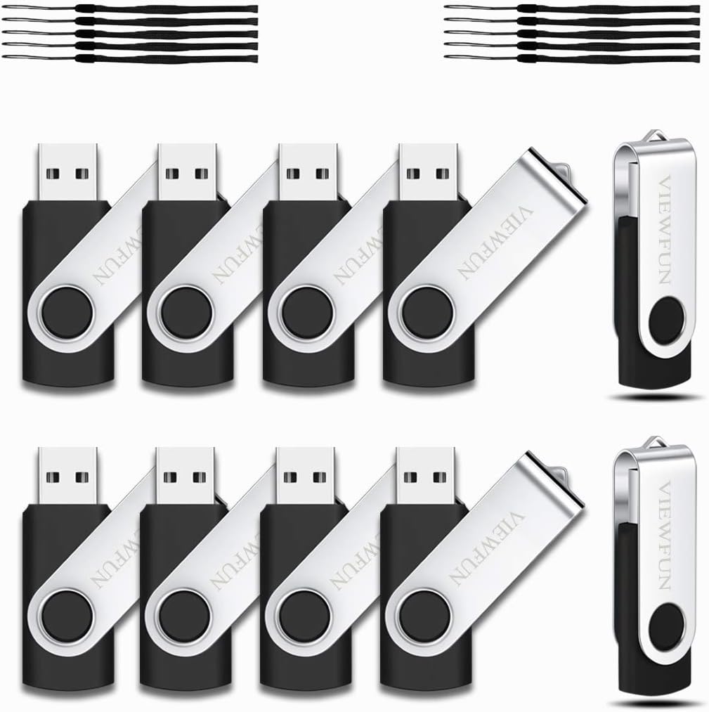 100 Pack 4GB USB Flash Drive with LED Indicator and Lanyards T372
