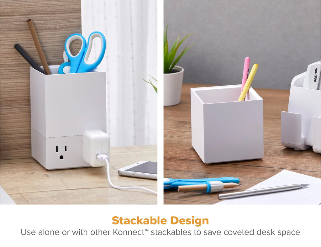 White 2-Pack Pencil Cup Desk Organizer V968